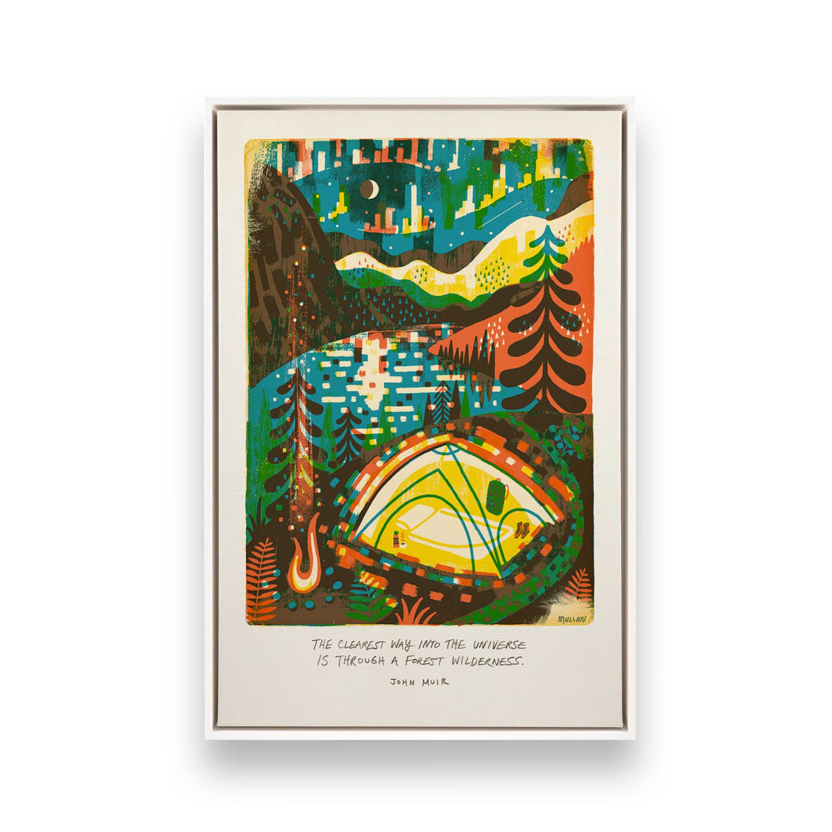 [Color:Opaque White], Picture of art in a White frame