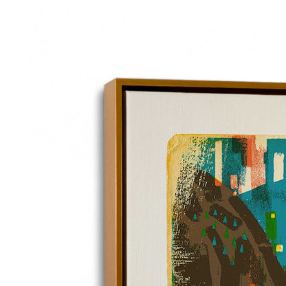 [Color:Polished Gold], Picture of art in a Polished Gold frame at an angle