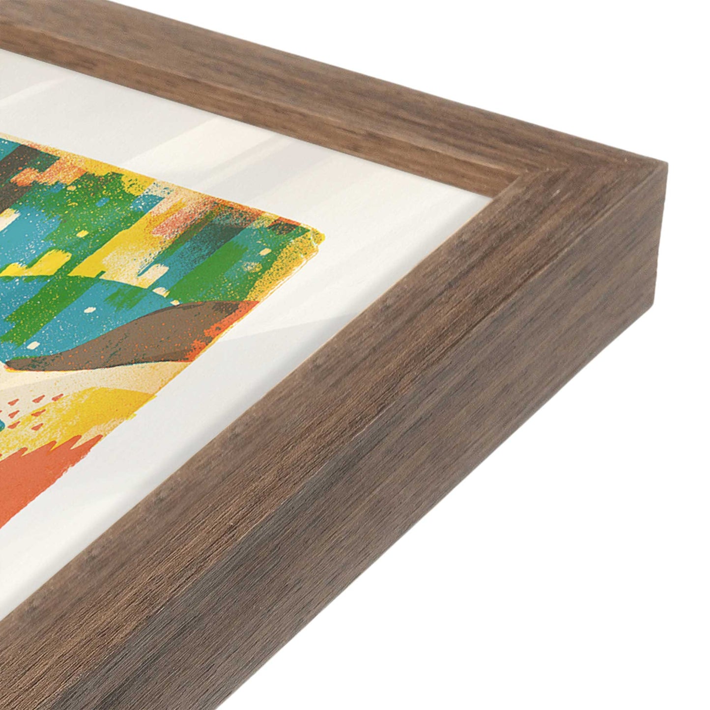 [Color:Walnut], Picture of art in a Walnut frame at an angle