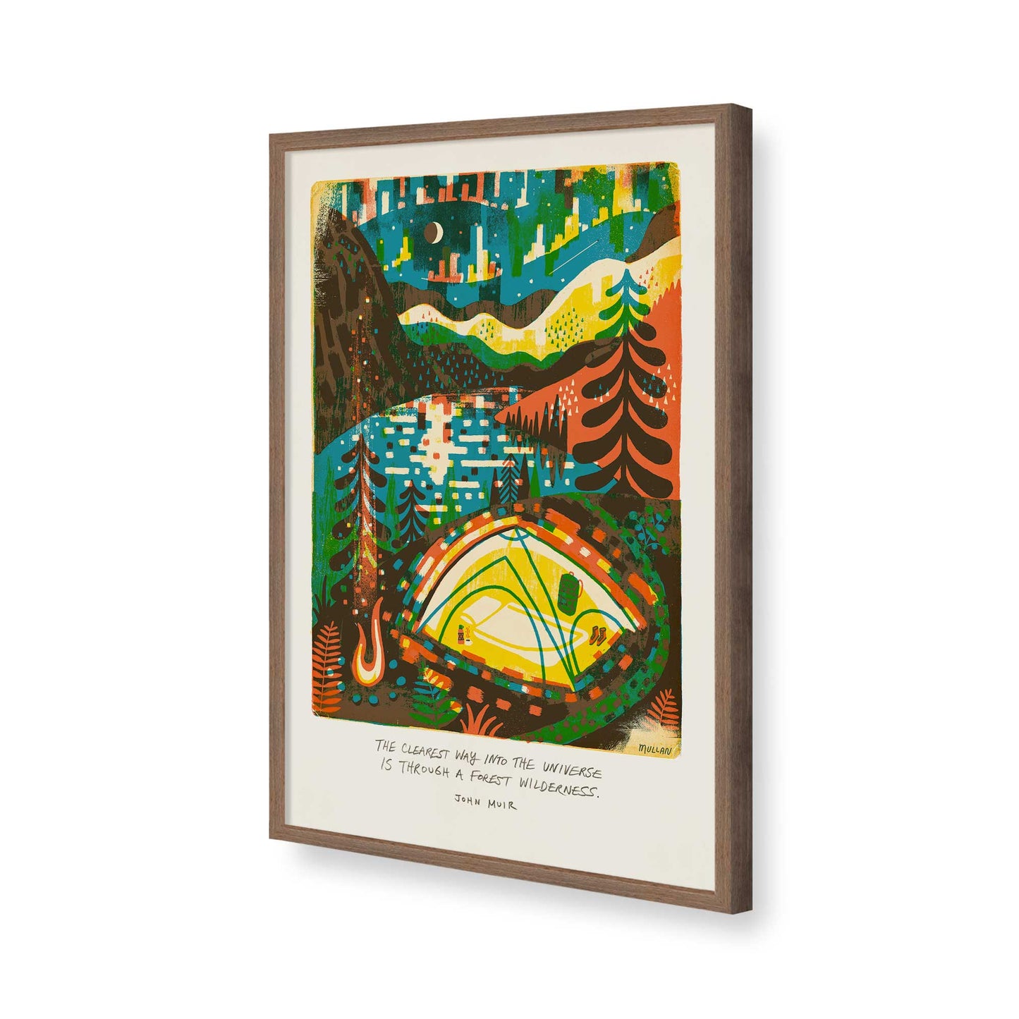 [Color:Walnut], Picture of art in a Walnut frame of the corner