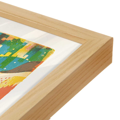 [Color:American Maple], Picture of art in a American Maple frame at an angle