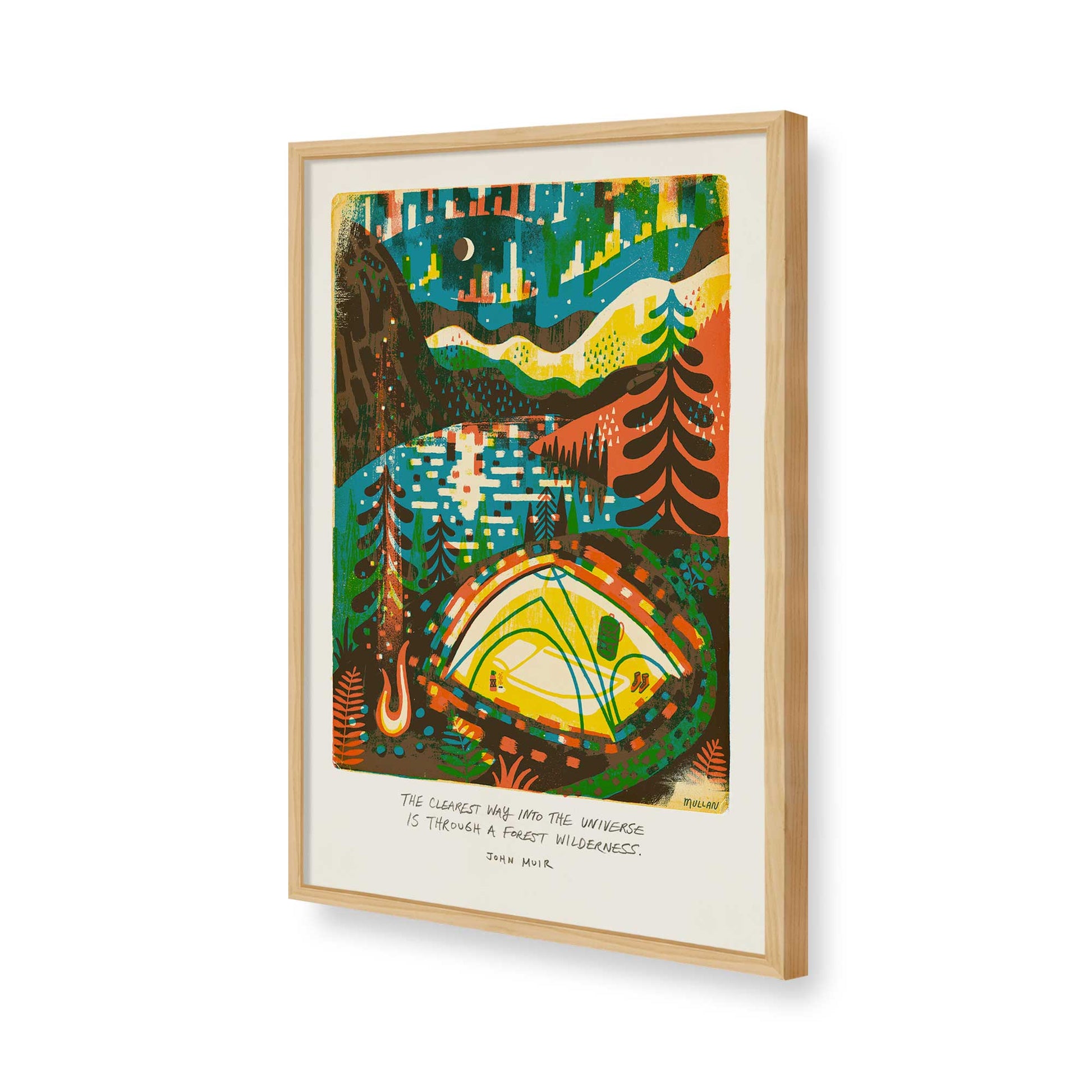 [Color:American Maple], Picture of art in a American Maple frame of the corner