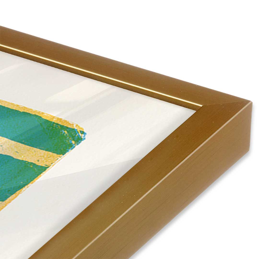 [Color:Polished Gold], Picture of art in a Polished Gold frame at an angle