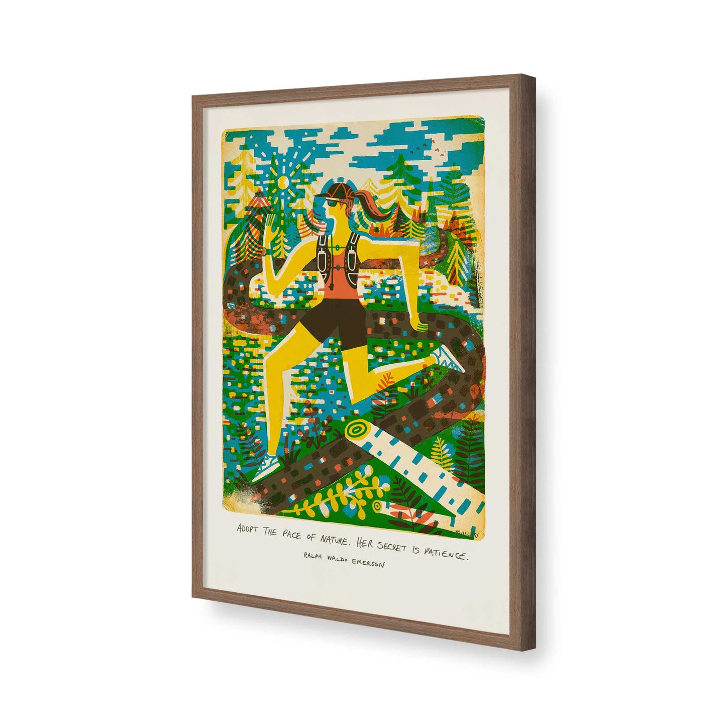 [Color:Walnut], Picture of art in a Walnut frame of the corner