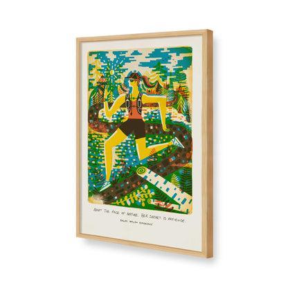 [Color:American Maple], Picture of art in a American Maple frame of the corner