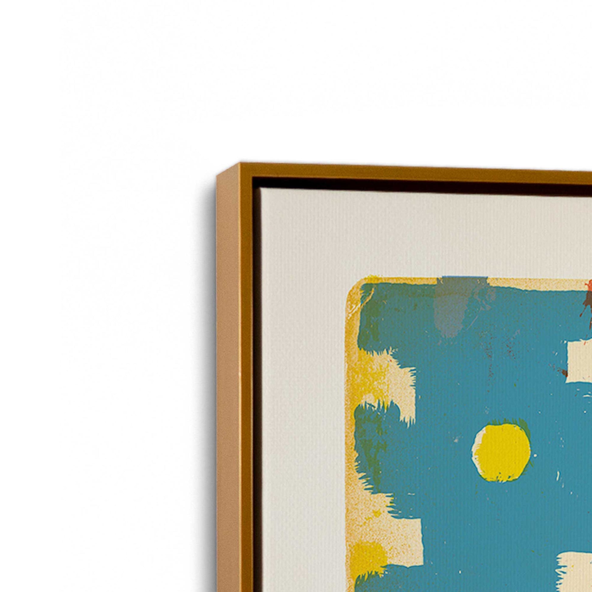 [Color:Polished Gold], Picture of art in a Polished Gold frame at an angle