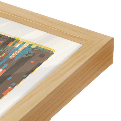 [Color:American Maple], Picture of art in a American Maple frame at an angle