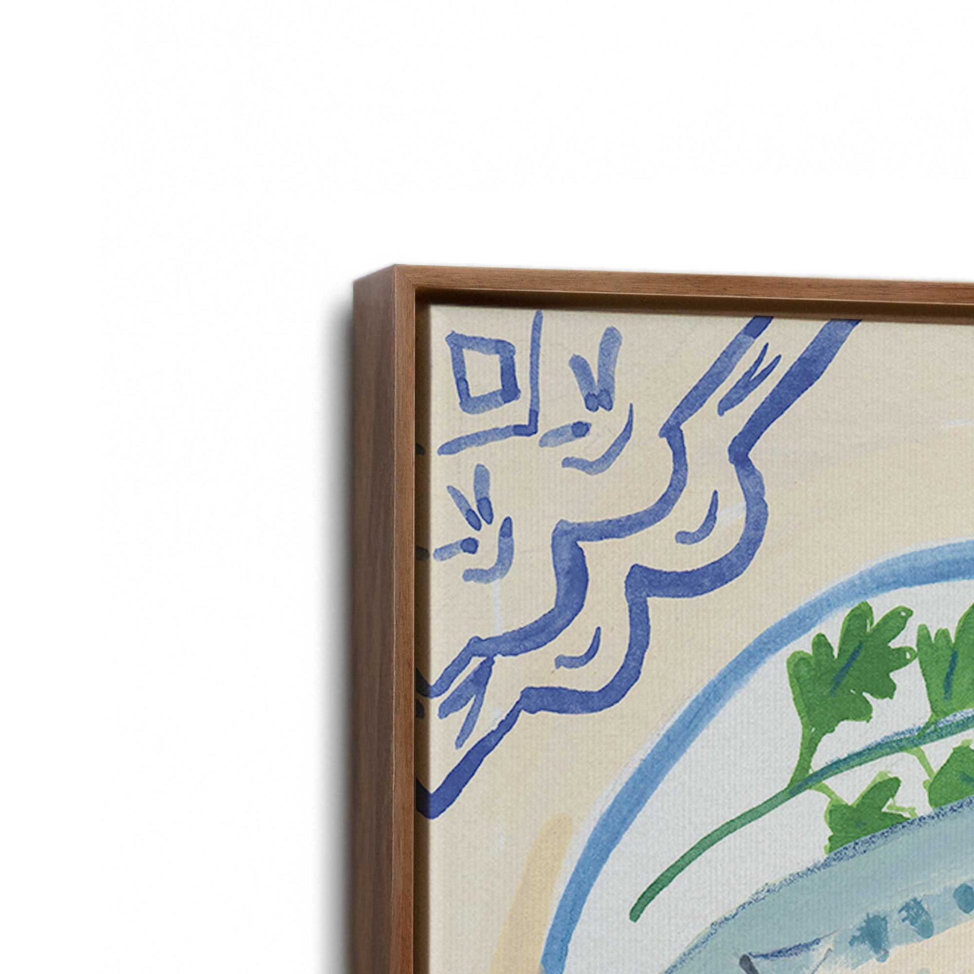 [Color:Walnut], Picture of art in a Walnut frame at an angle