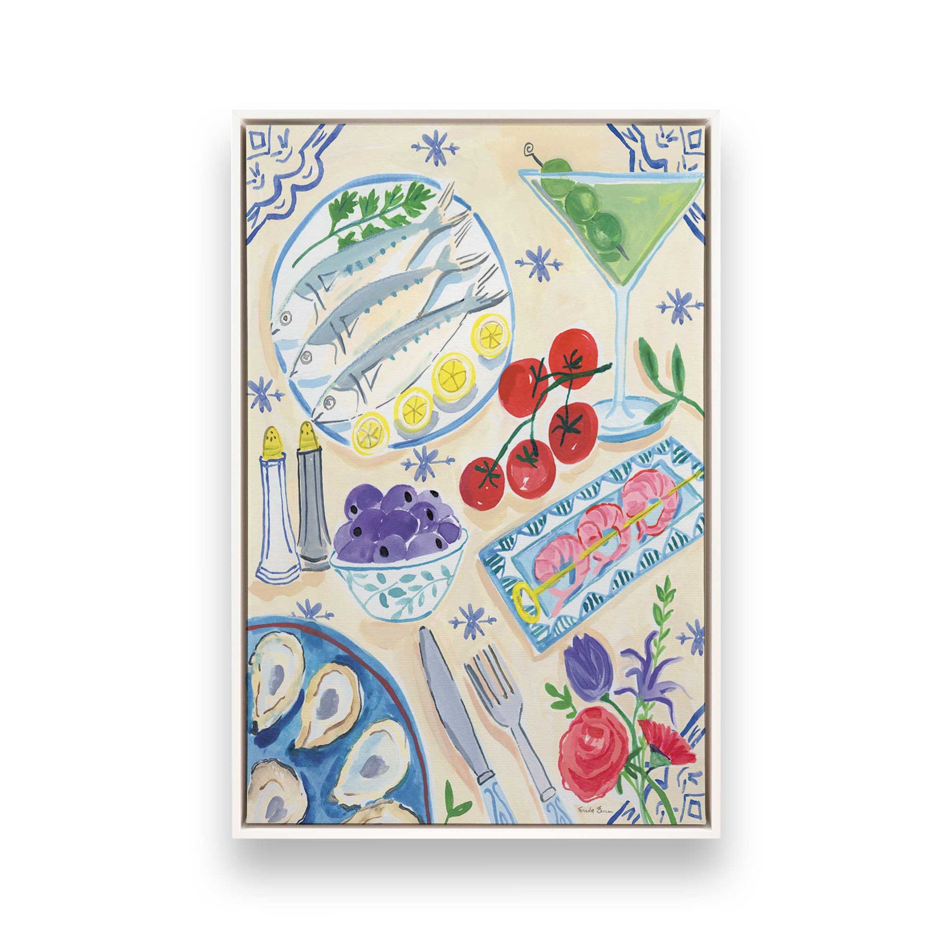[Color:Opaque White], Picture of art in a White frame