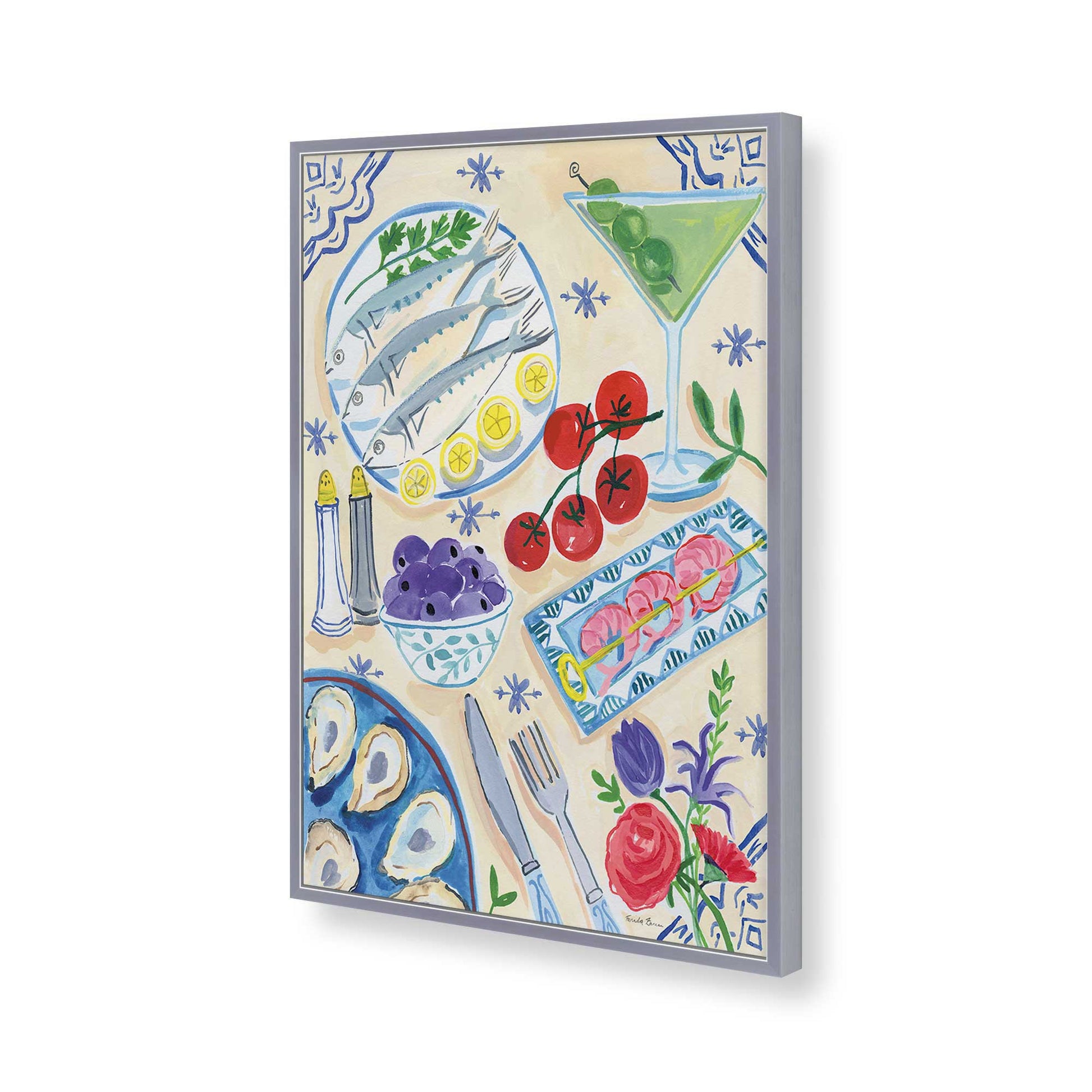 [Color:Polished Chrome], Picture of art in a Polished Chrome frame of the corner