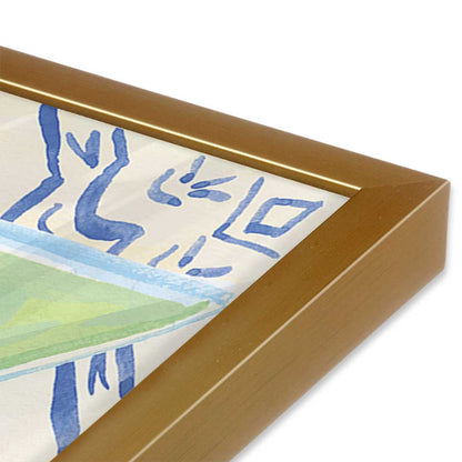 [Color:Polished Gold], Picture of art in a Polished Gold frame at an angle