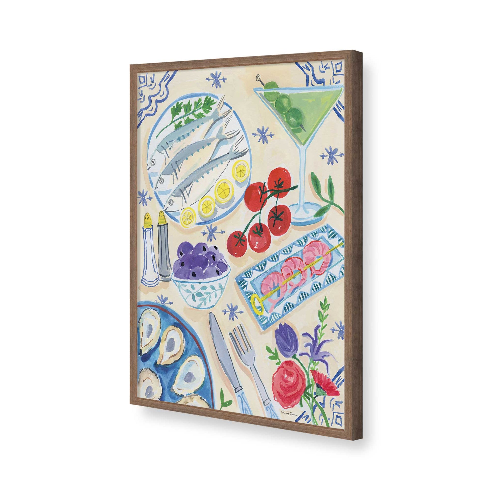 [Color:Walnut], Picture of art in a Walnut frame of the corner
