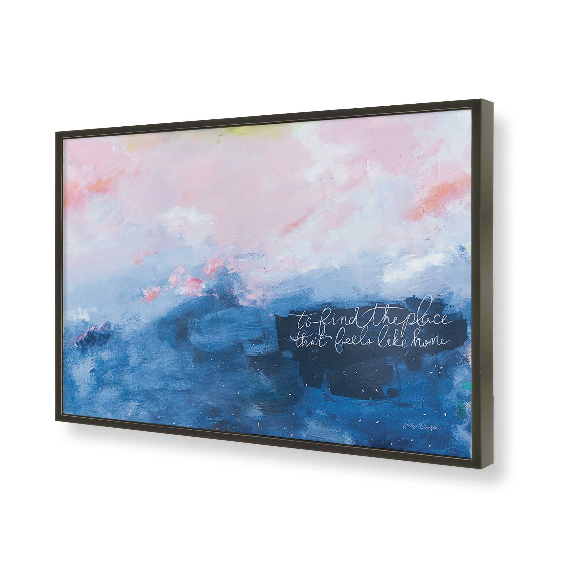 [Color:Satin Black], Picture of art in a Satin Black frame of the corner