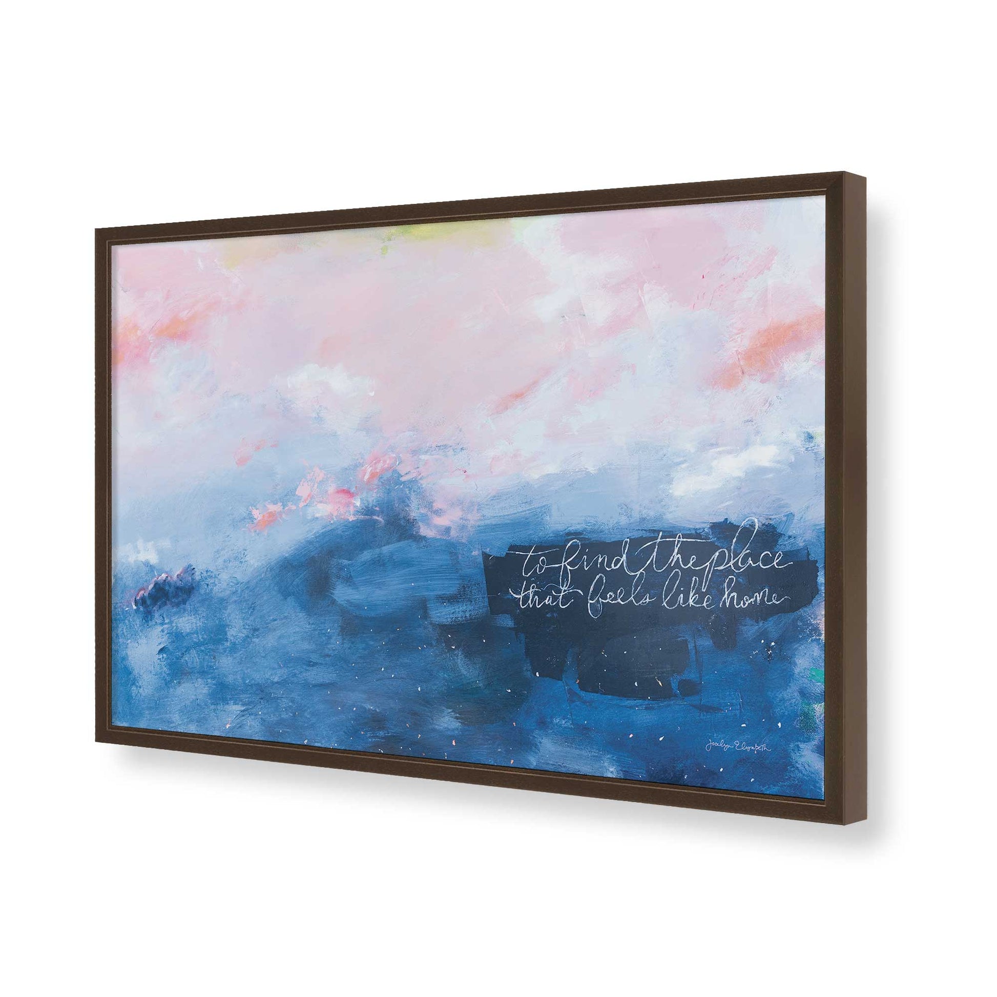 [Color:Brown], Picture of art in a Brown frame of the corner