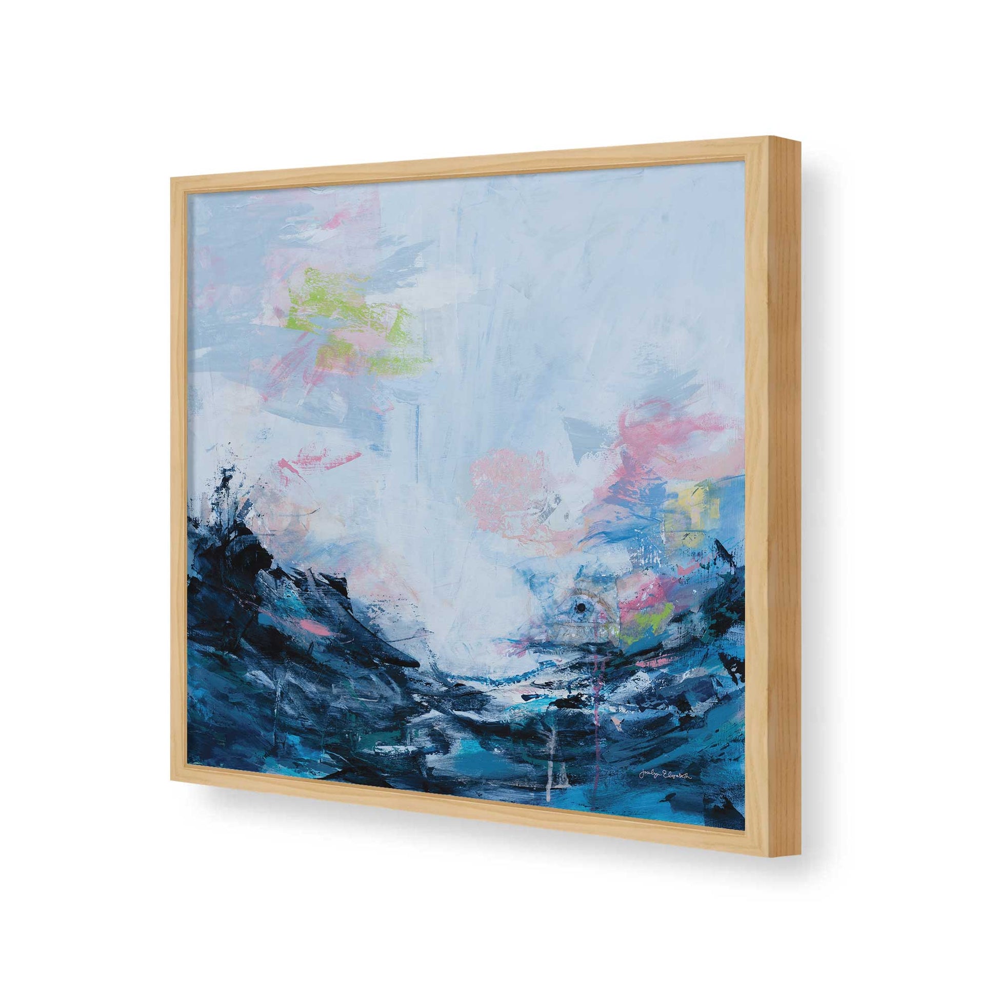 [Color:American Maple], Picture of art in a American Maple frame of the corner