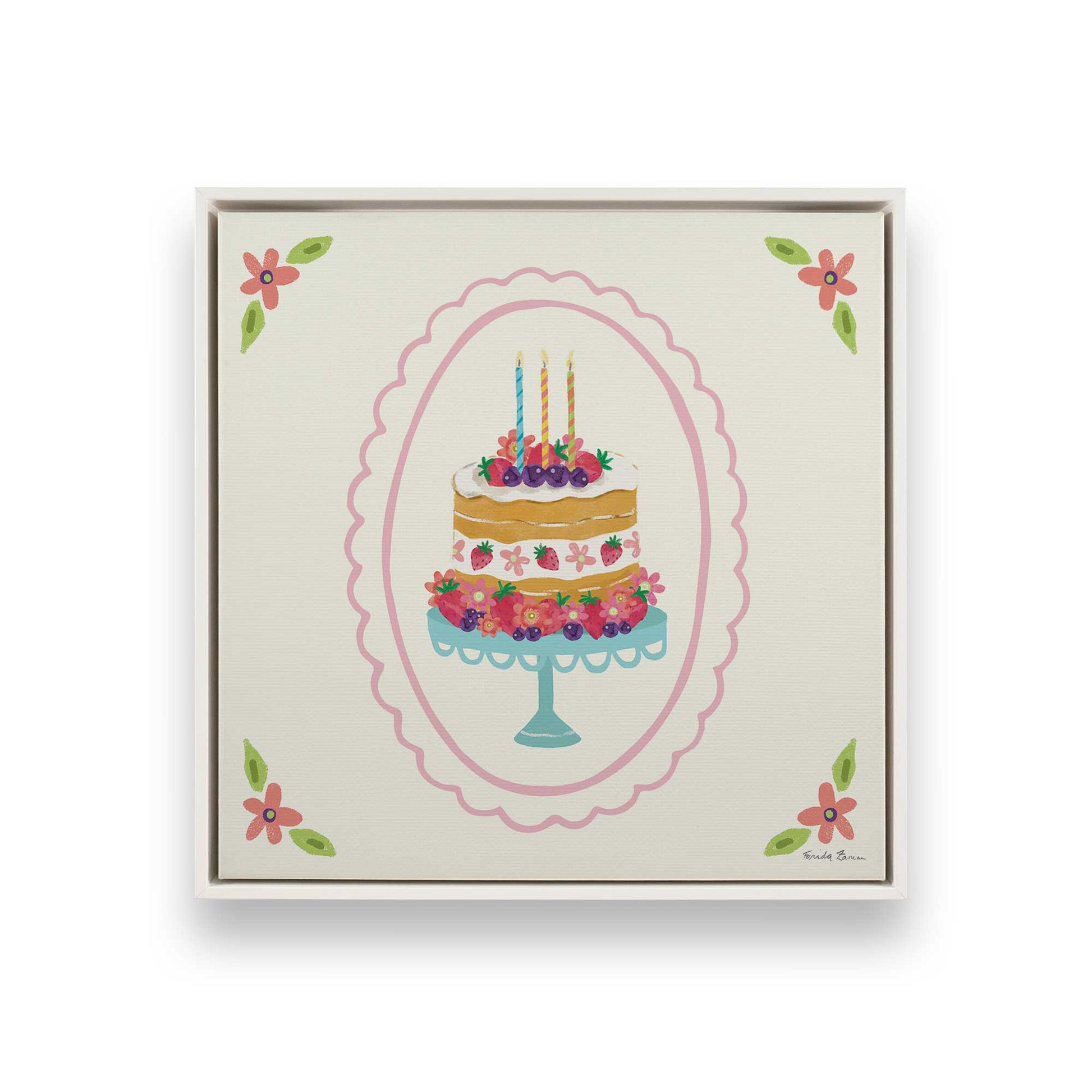 [Color:Opaque White], Picture of art in a White frame