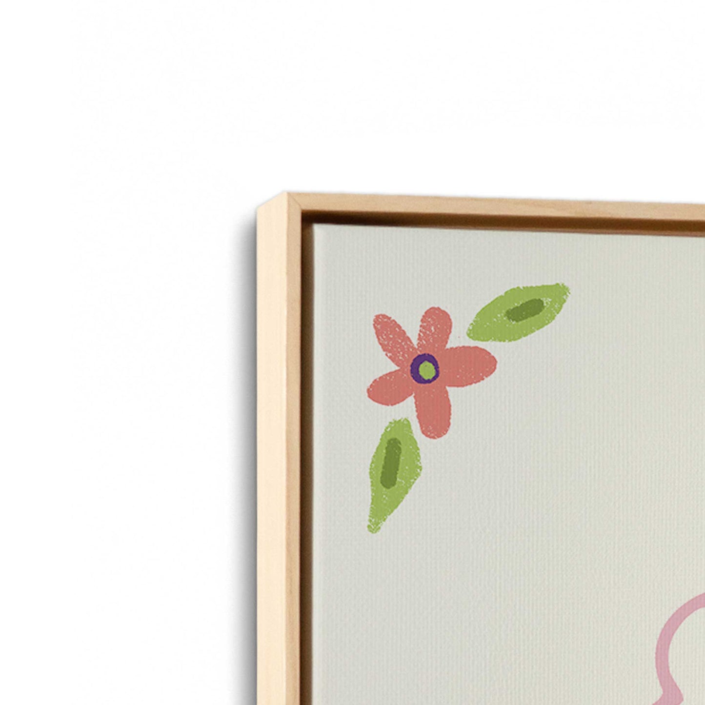[Color:American Maple], Picture of art in a American Maple frame at an angle