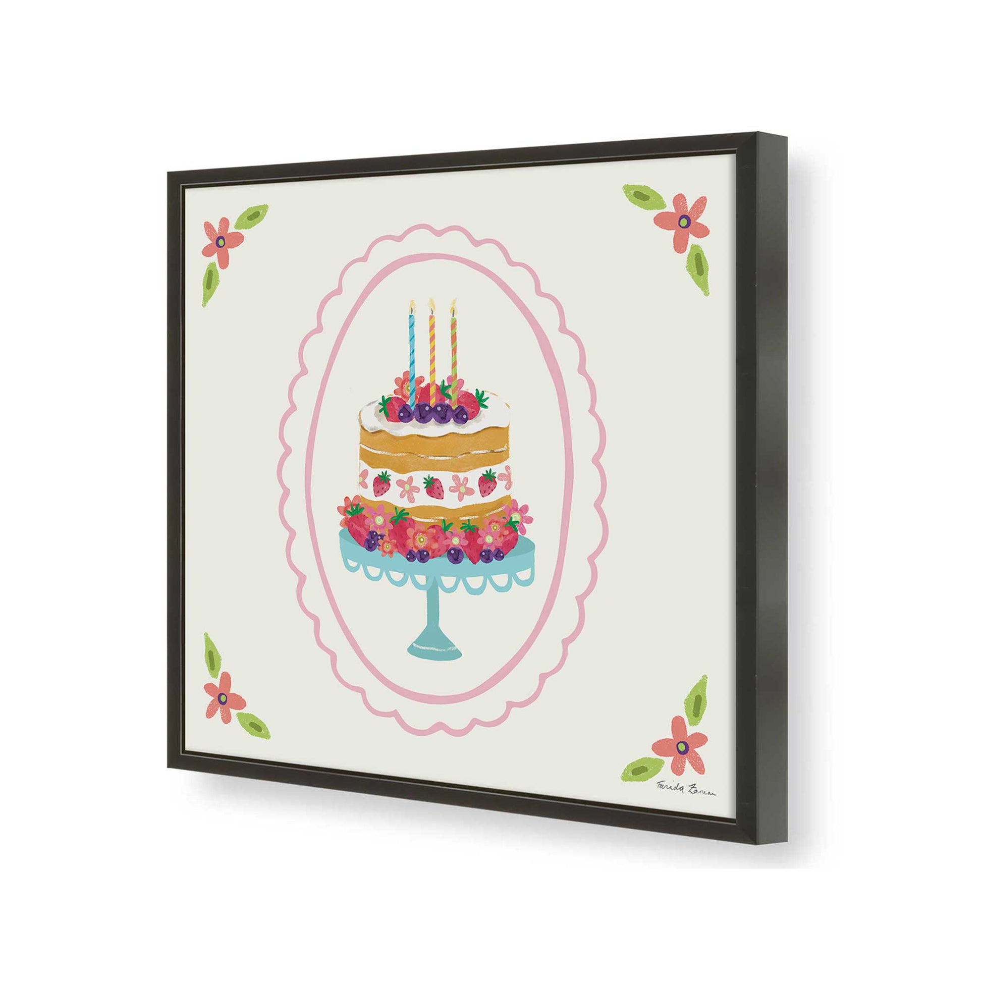 [Color:Satin Black], Picture of art in a Satin Black frame of the corner