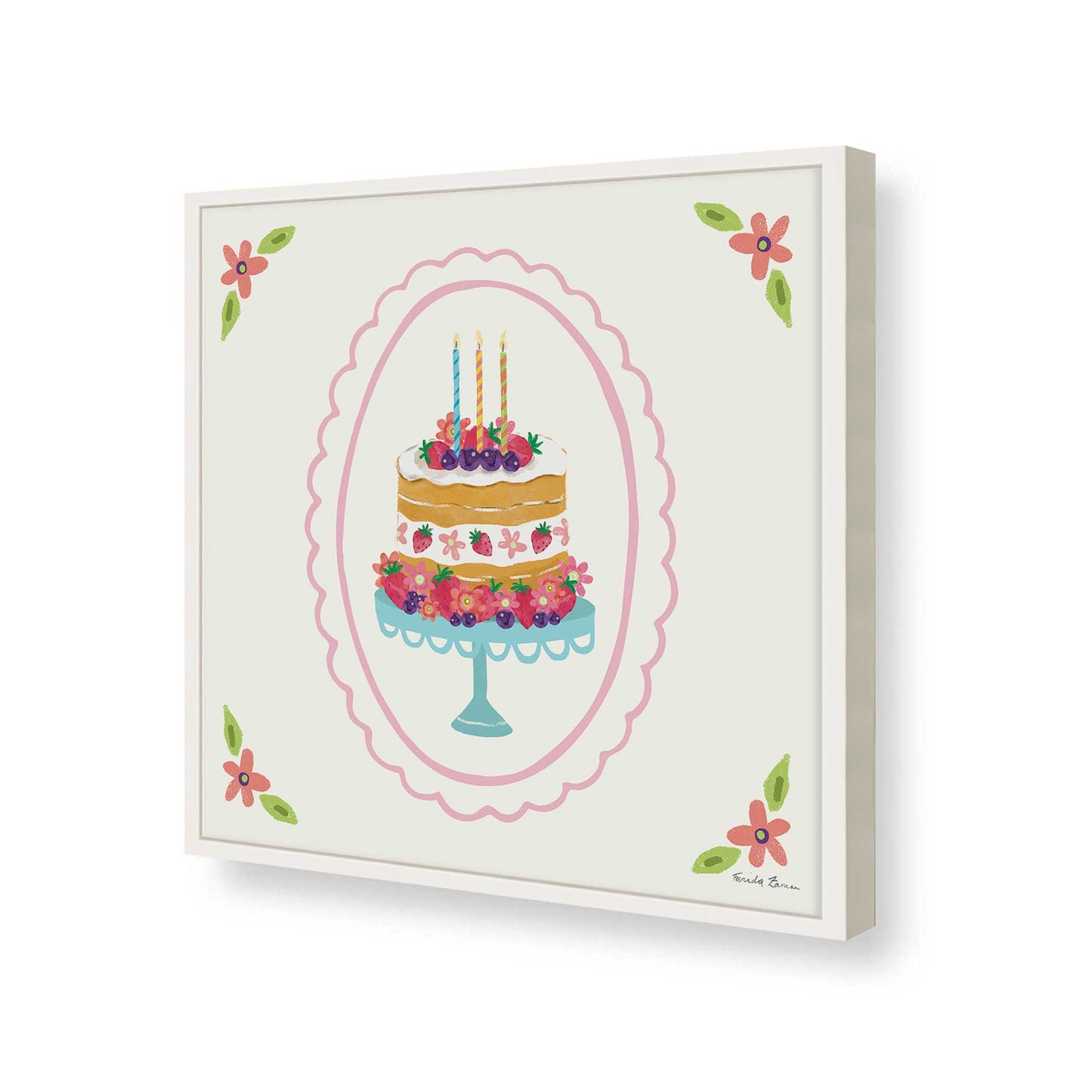 [Color:Opaque White], Picture of art in a Opaque White frame of the corner