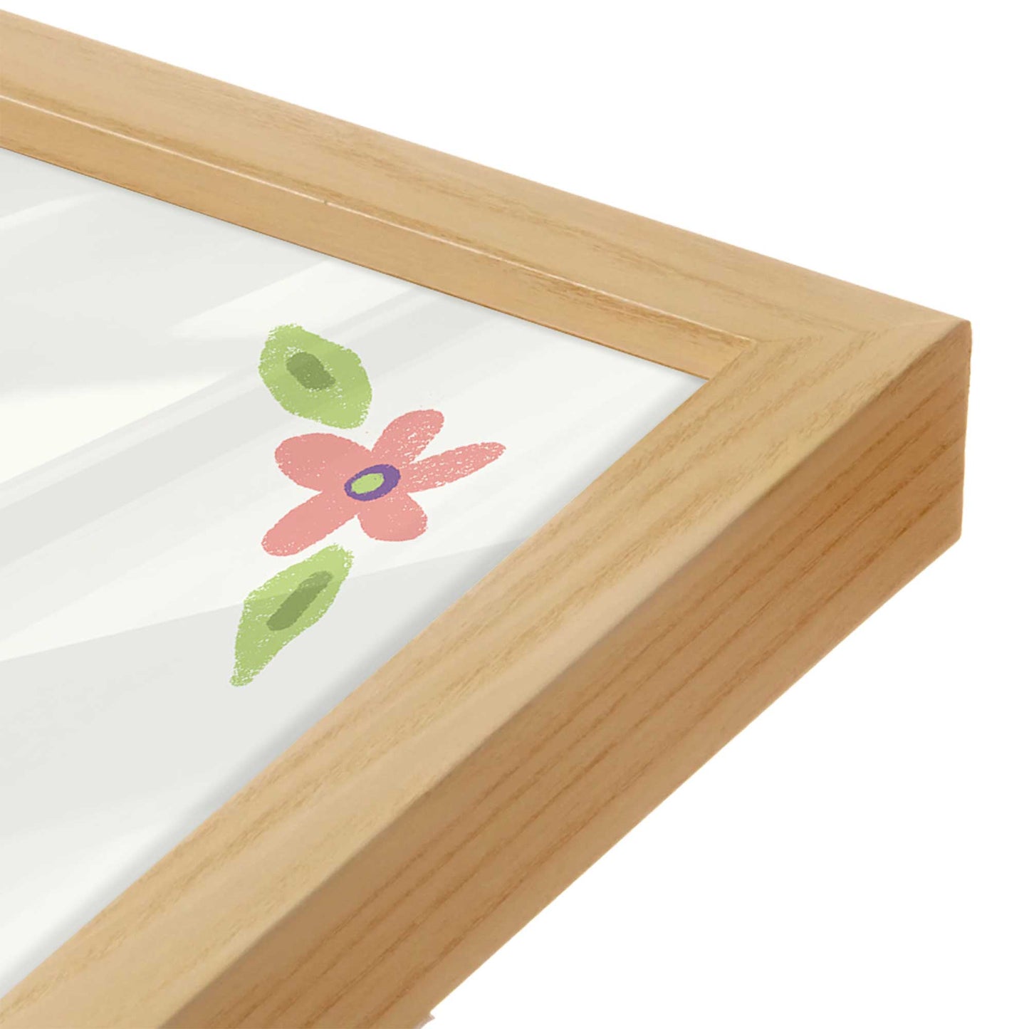 [Color:American Maple], Picture of art in a American Maple frame at an angle