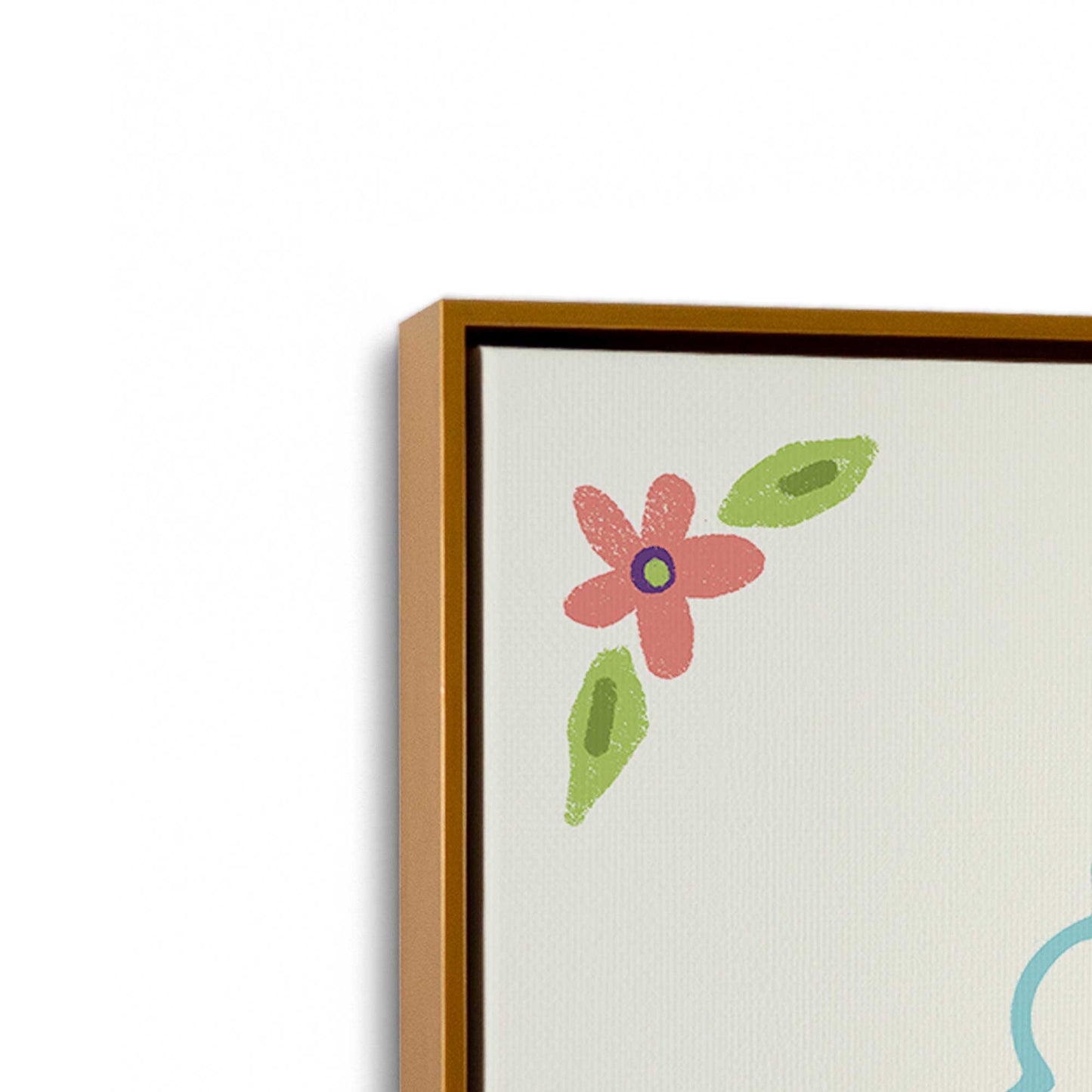 [Color:Polished Gold], Picture of art in a Polished Gold frame at an angle