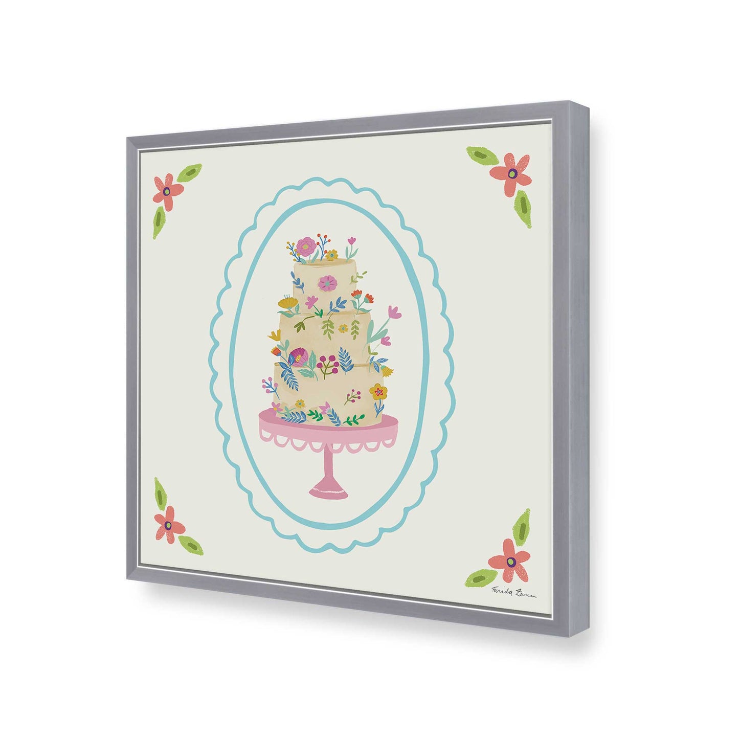 [Color:Polished Chrome], Picture of art in a Polished Chrome frame of the corner
