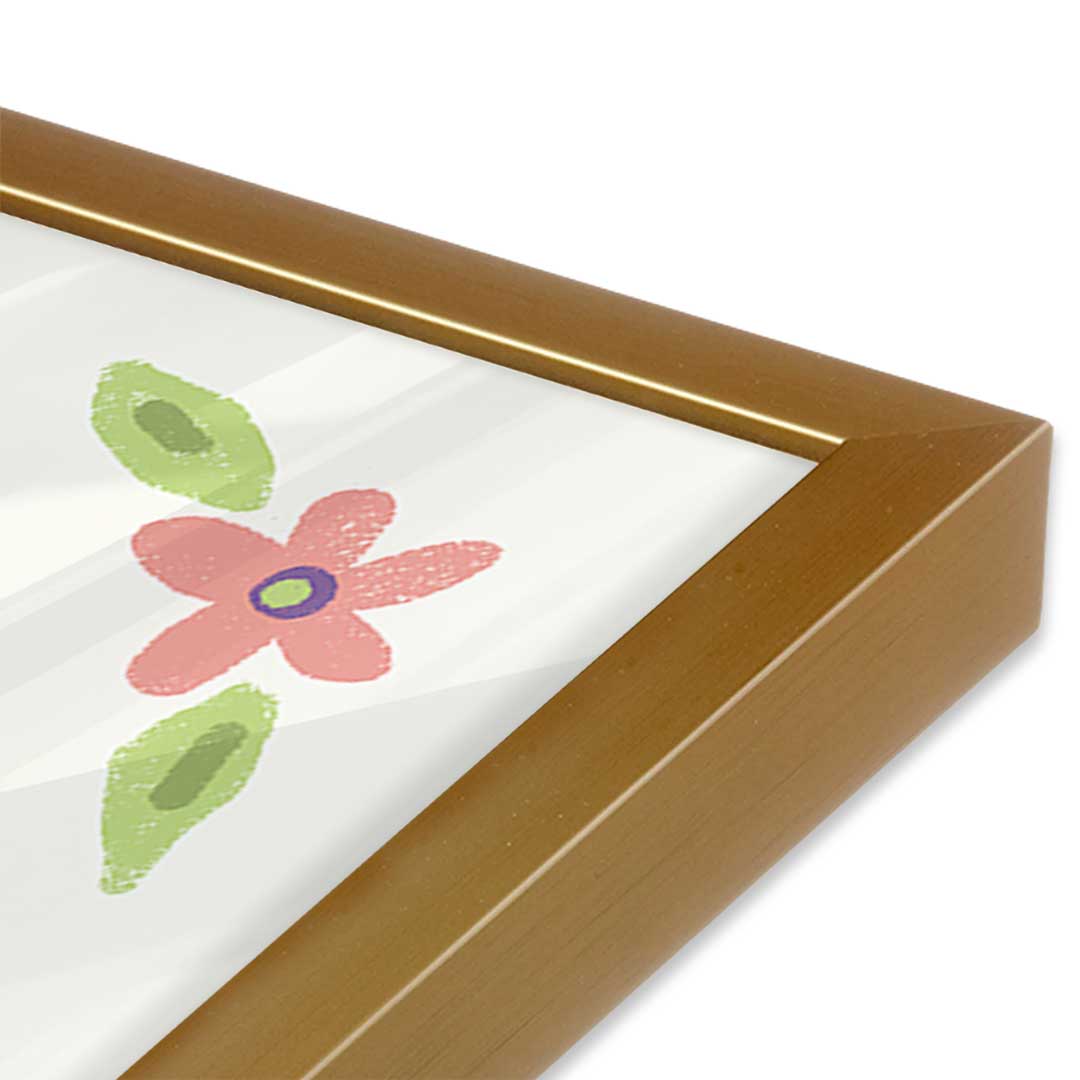[Color:Polished Gold], Picture of art in a Polished Gold frame at an angle