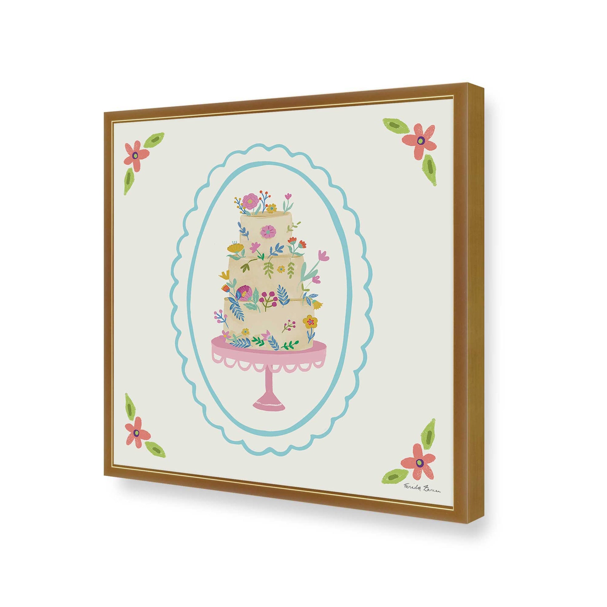 [Color:Polished Gold], Picture of art in a Polished Gold frame of the corner