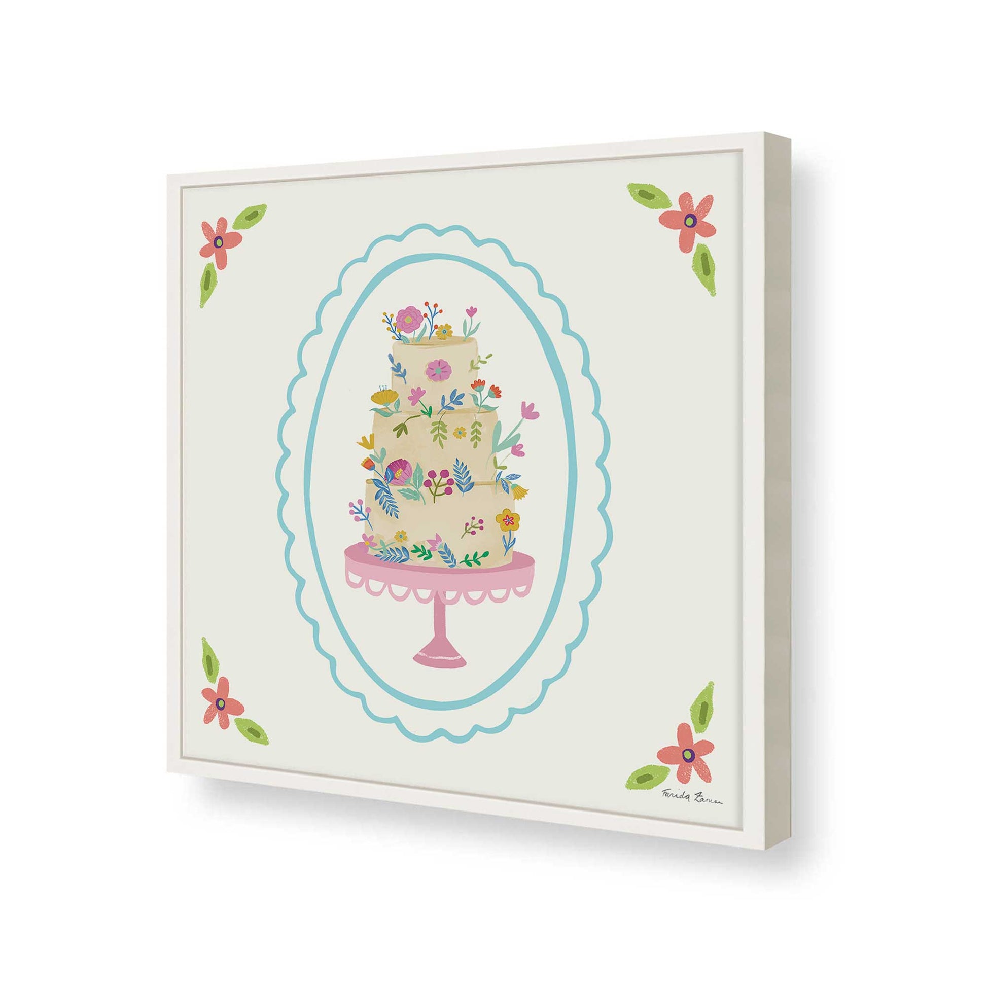 [Color:Opaque White], Picture of art in a Opaque White frame of the corner