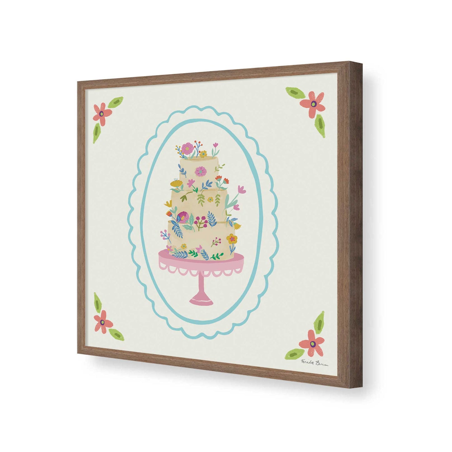 [Color:Walnut], Picture of art in a Walnut frame of the corner