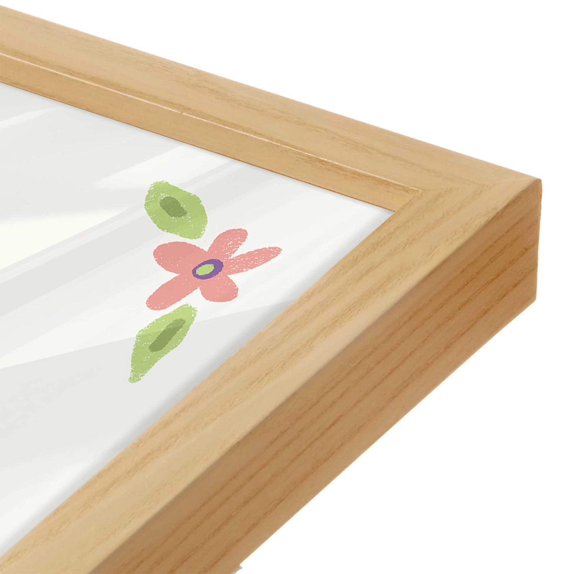 [Color:American Maple], Picture of art in a American Maple frame at an angle