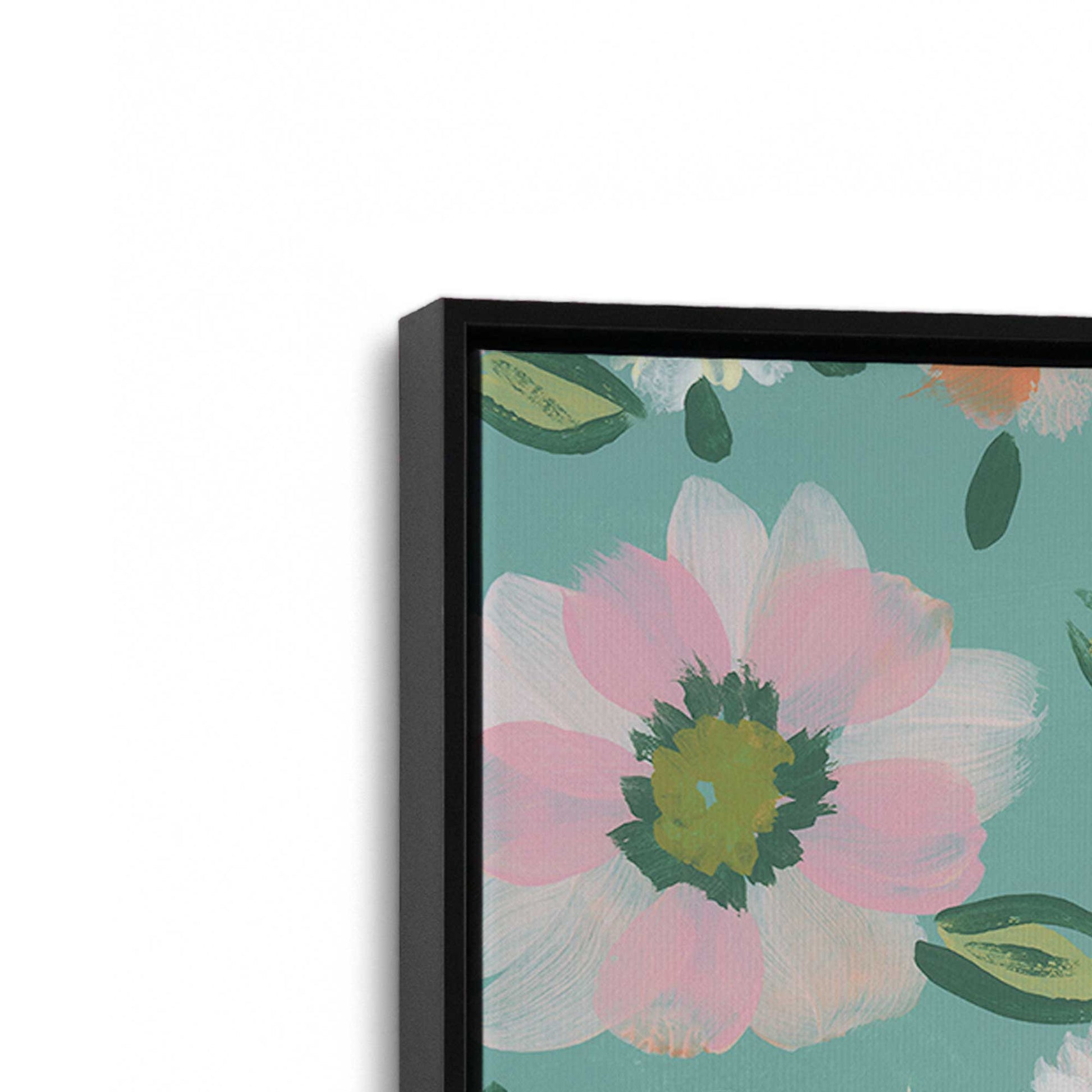[Color:Satin Black], Picture of art in a Satin Black frame at an angle