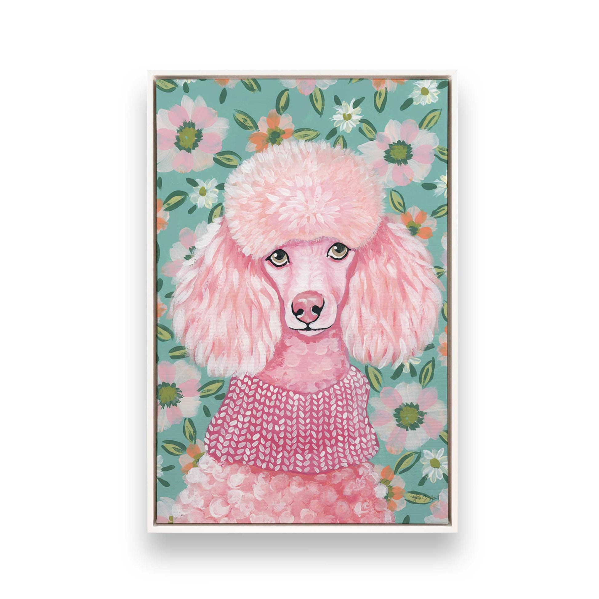 [Color:Opaque White], Picture of art in a White frame