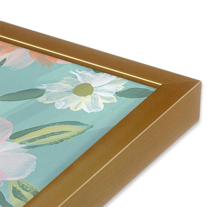 [Color:Polished Gold], Picture of art in a Polished Gold frame at an angle