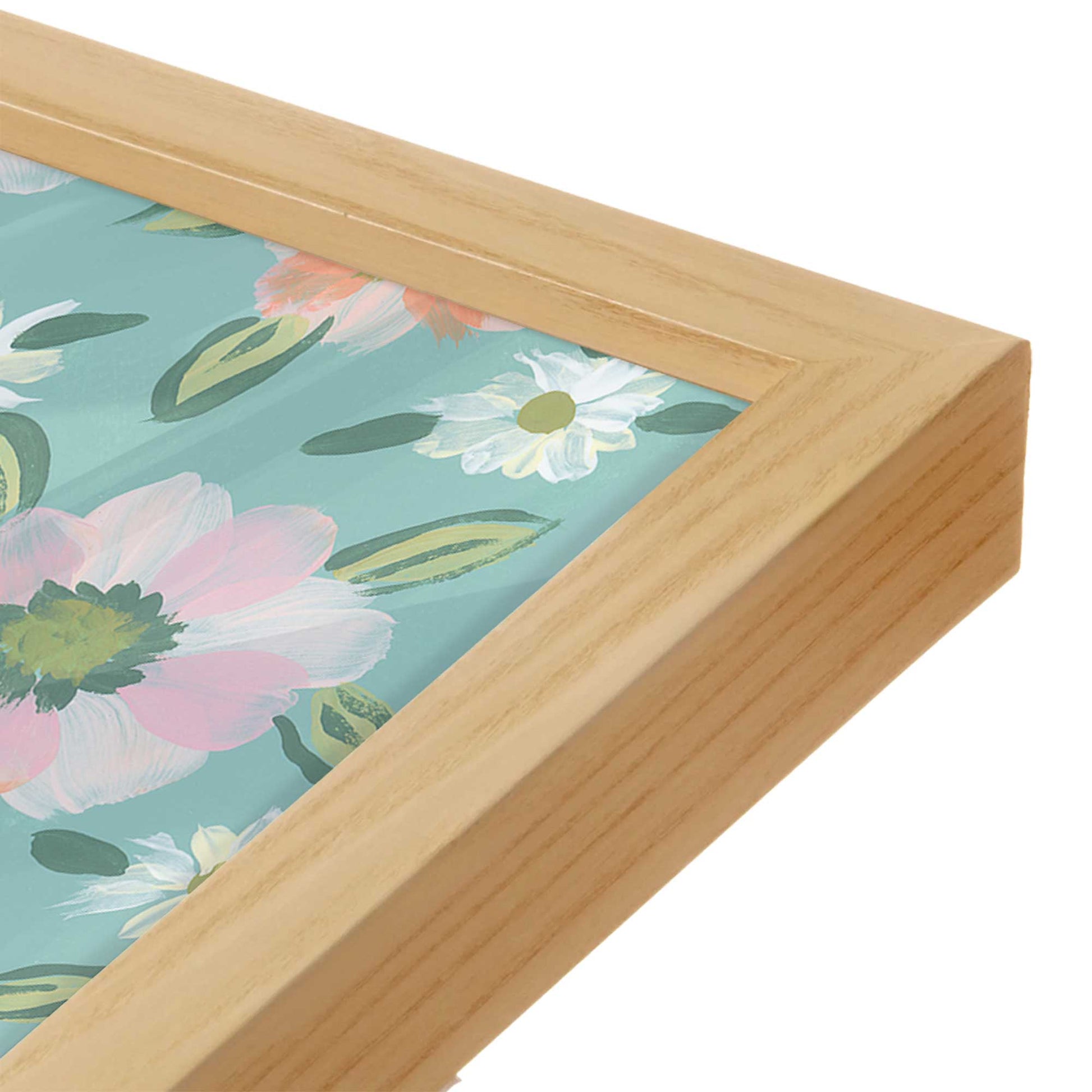 [Color:American Maple], Picture of art in a American Maple frame at an angle