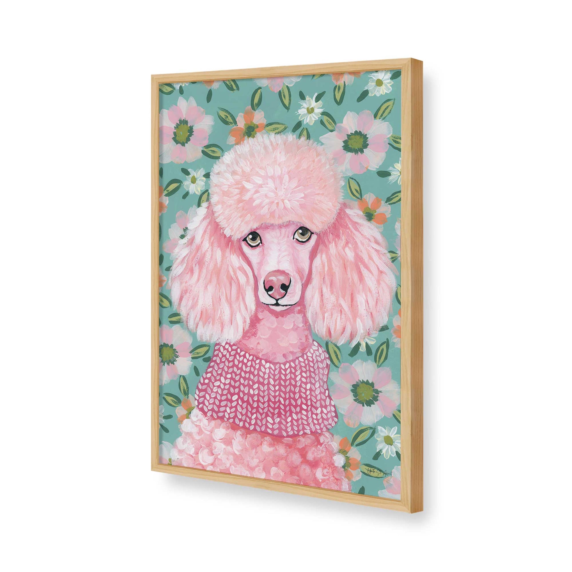 [Color:American Maple], Picture of art in a American Maple frame of the corner