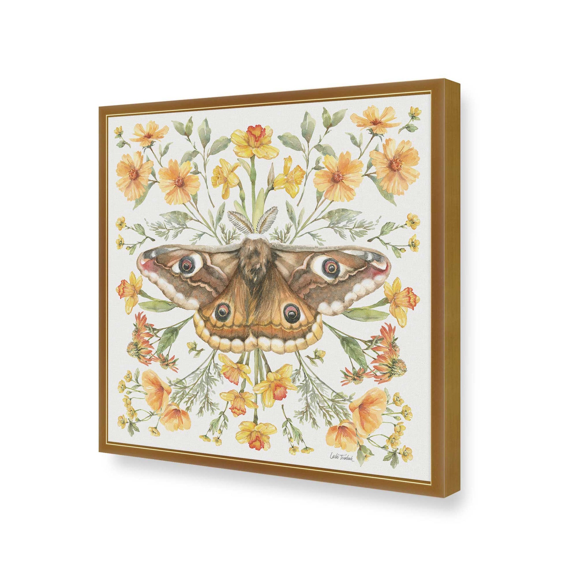 [Color:Polished Gold], Picture of art in a Polished Gold frame of the corner