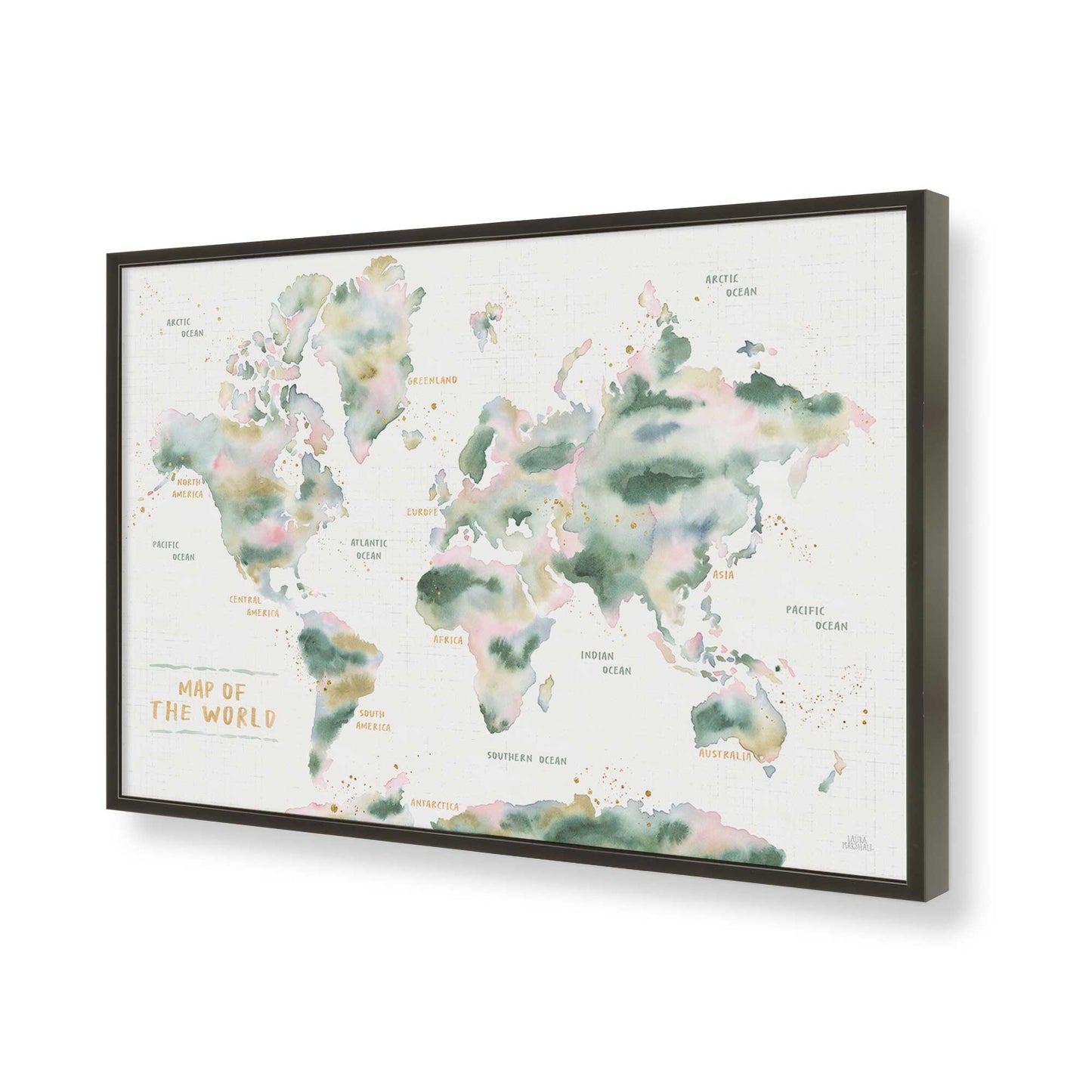 [Color:Satin Black], Picture of art in a Satin Black frame of the corner