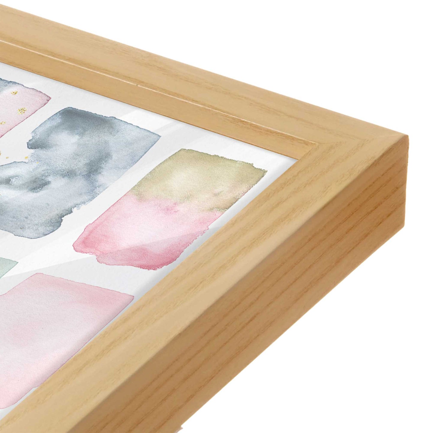 [Color:American Maple], Picture of art in a American Maple frame at an angle