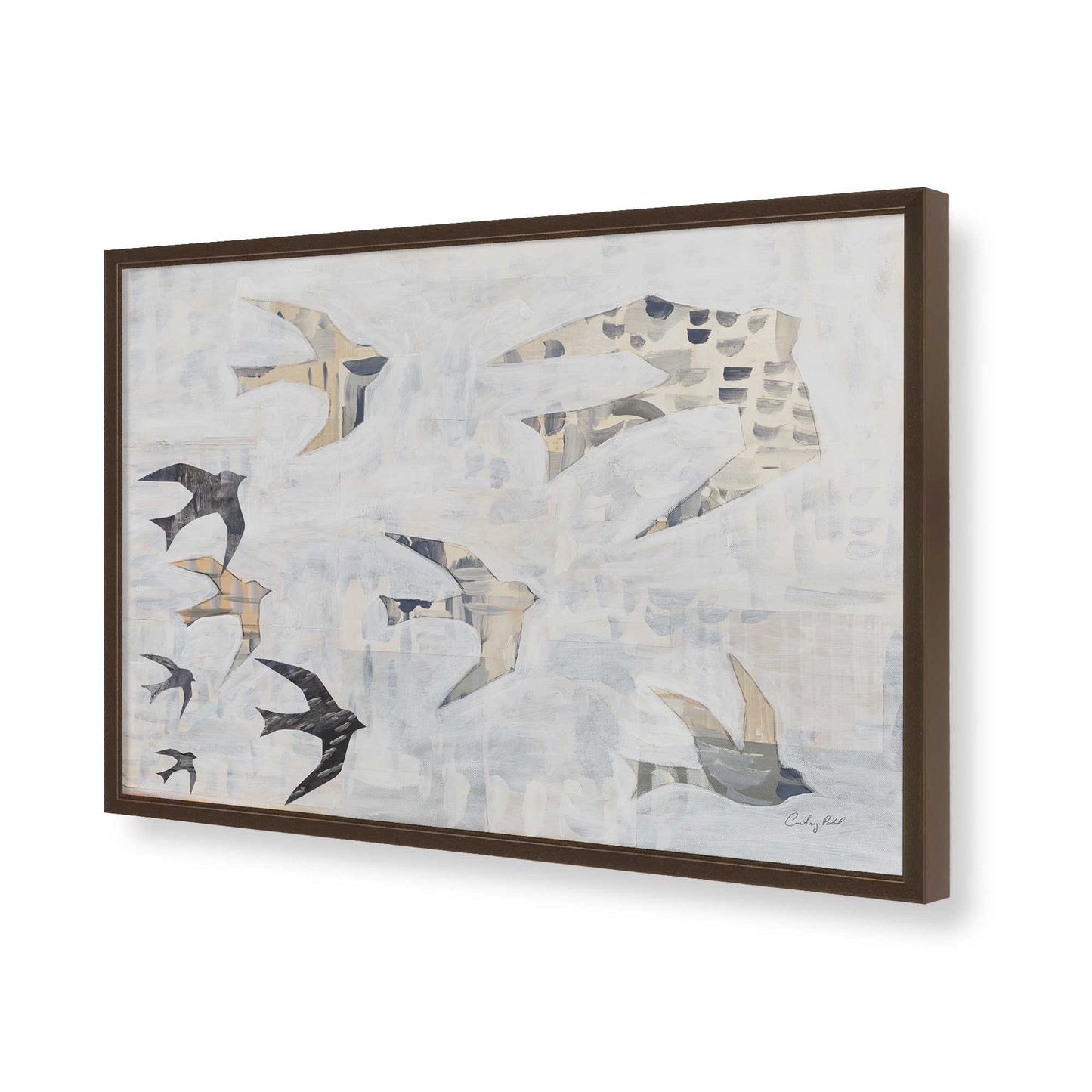 [Color:Brown], Picture of art in a Brown frame of the corner