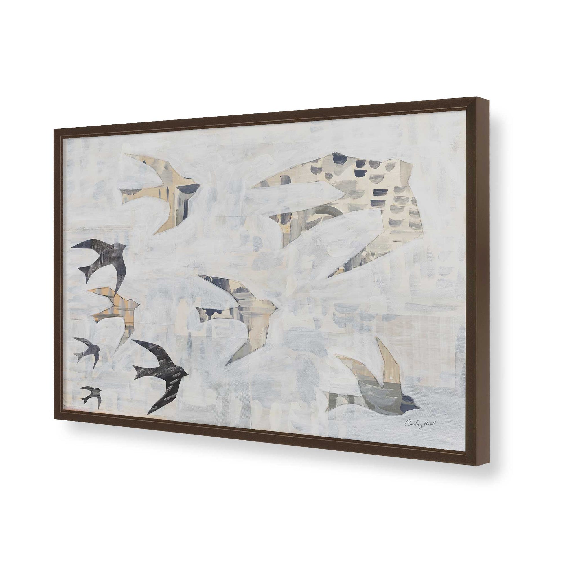 [Color:Brown], Picture of art in a Brown frame of the corner