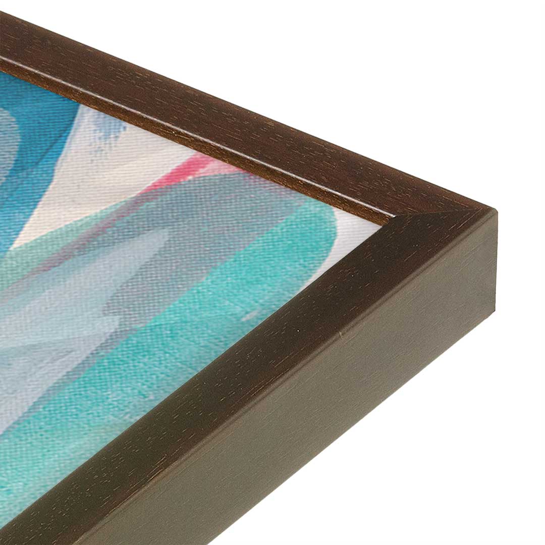 [Color:Brown], Picture of art in a Brown frame at an angle