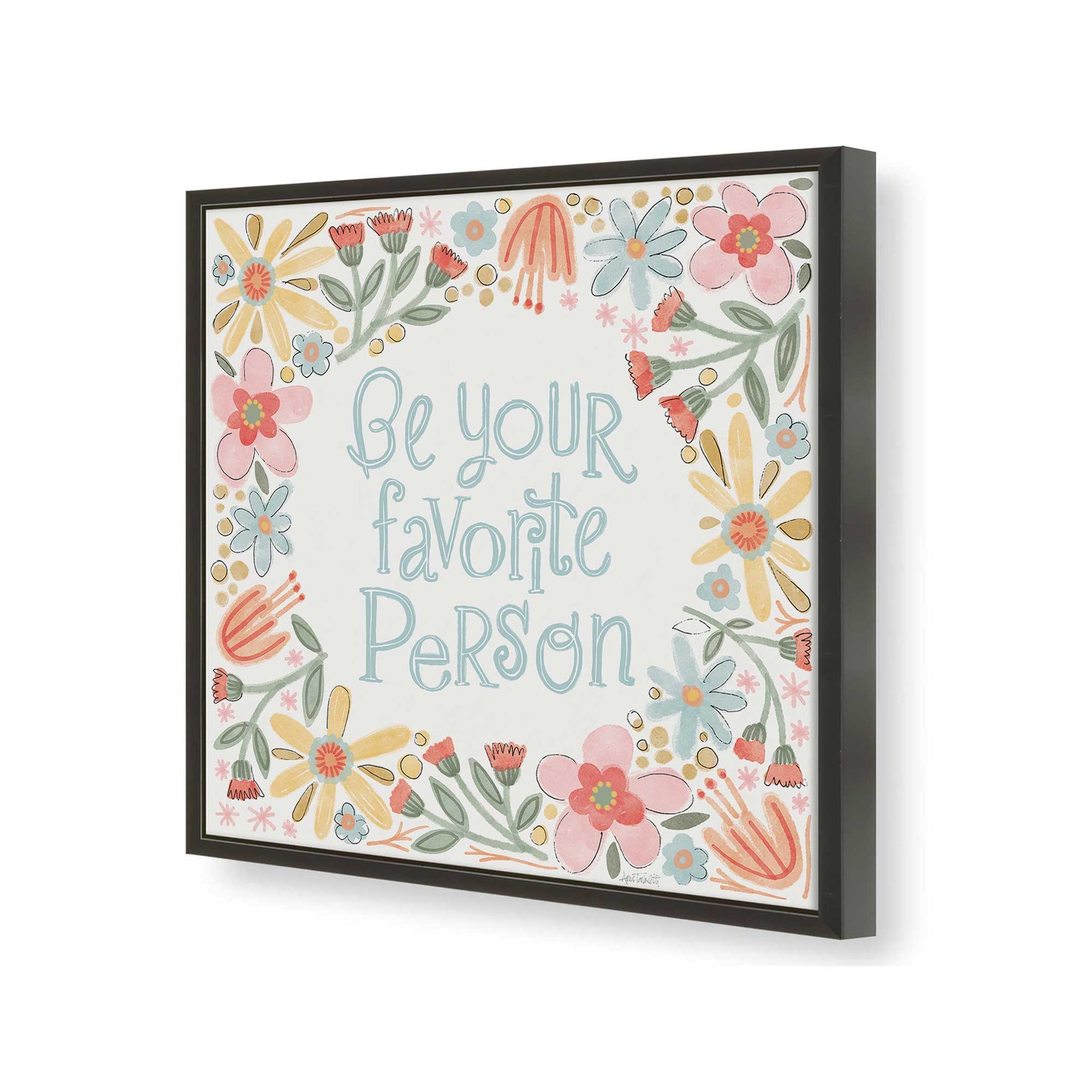[Color:Satin Black], Picture of art in a Satin Black frame of the corner