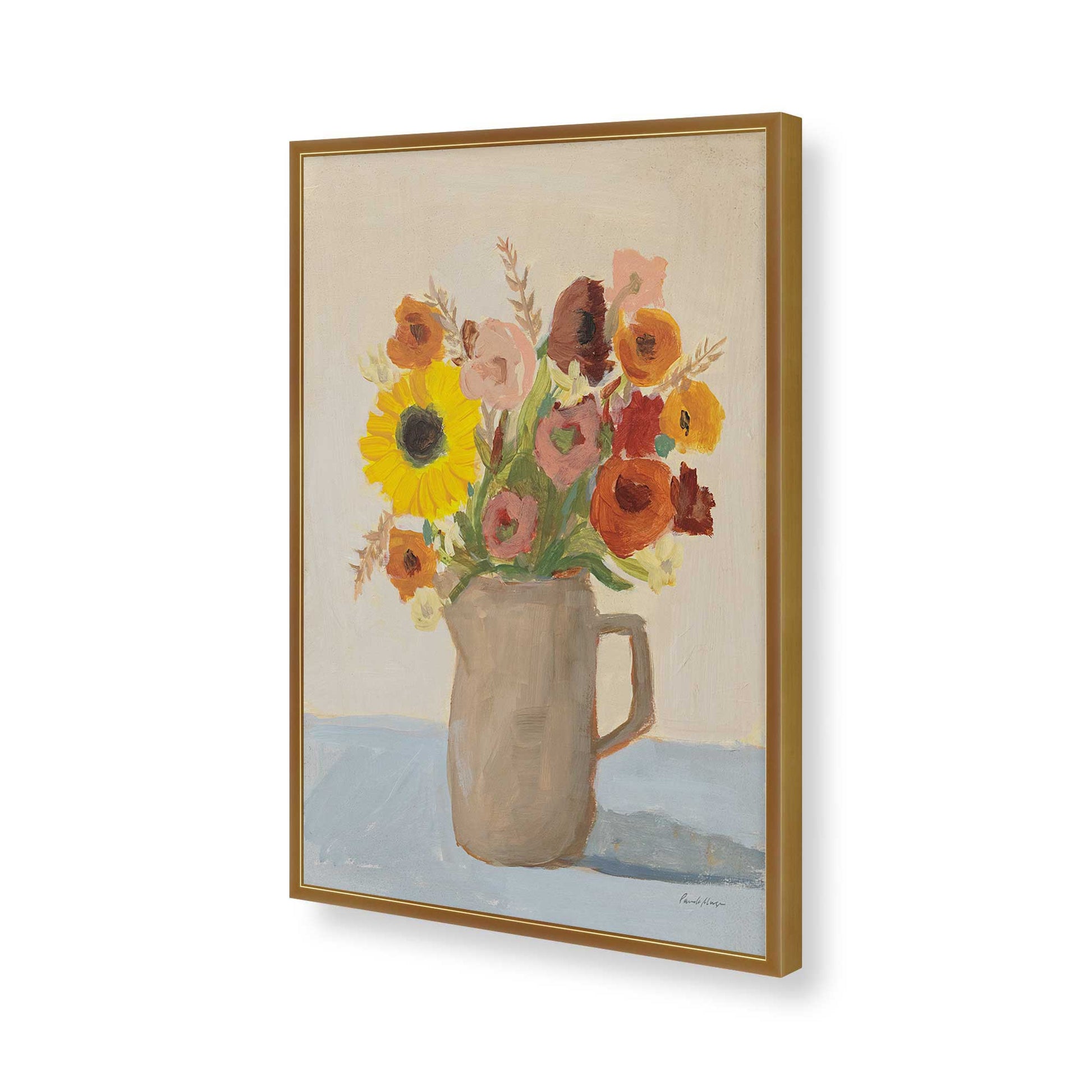 [Color:Polished Gold], Picture of art in a Polished Gold frame of the corner