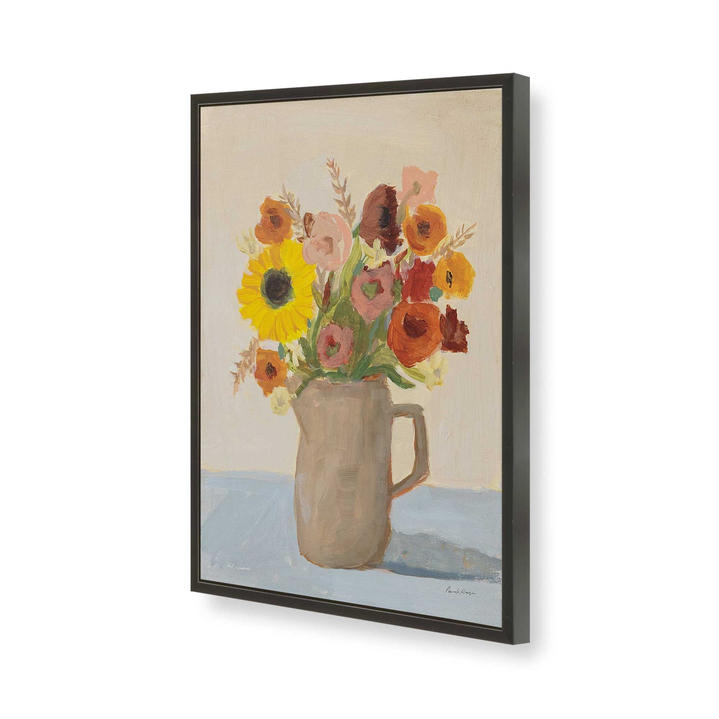 [Color:Satin Black], Picture of art in a Satin Black frame of the corner