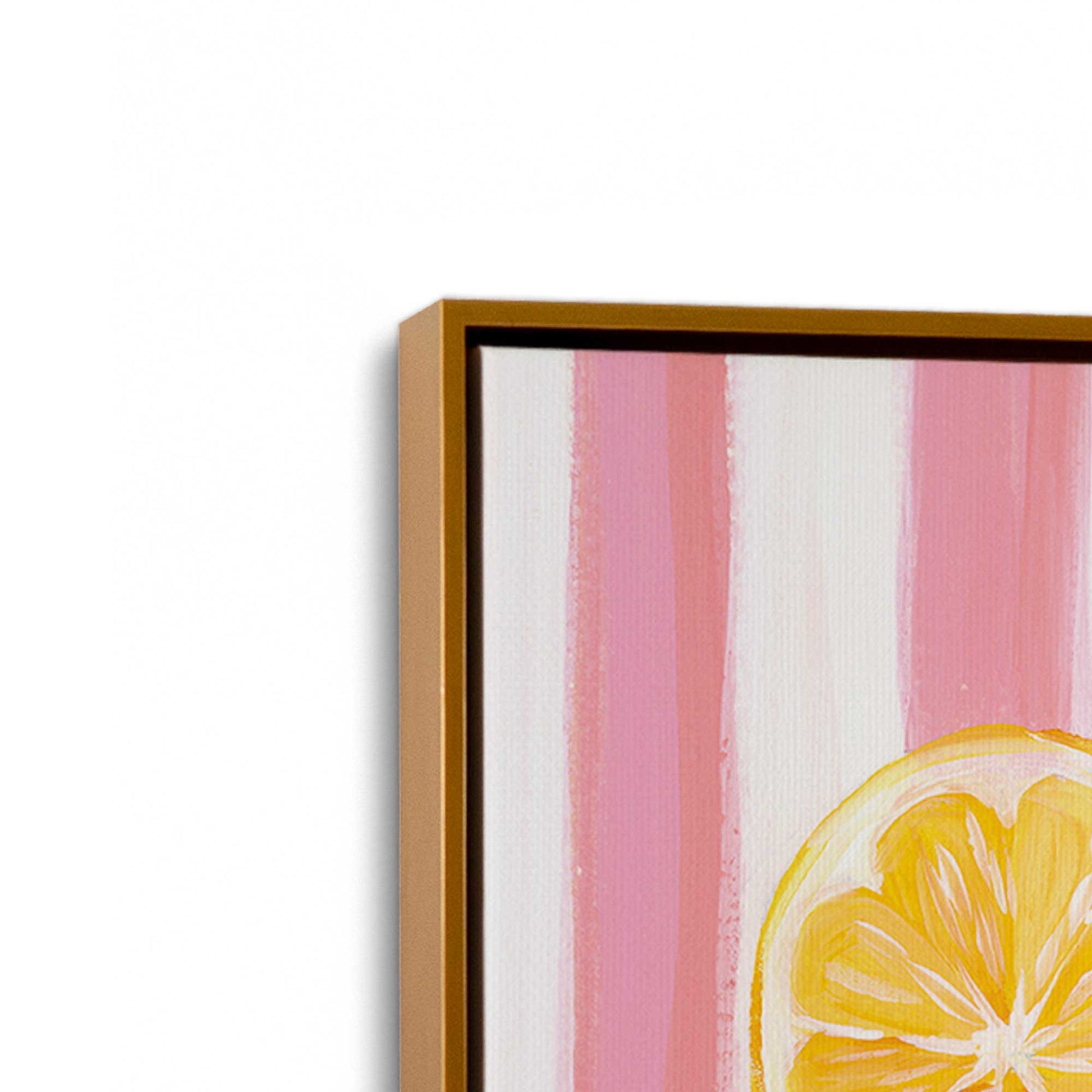 [Color:Polished Gold], Picture of art in a Polished Gold frame at an angle