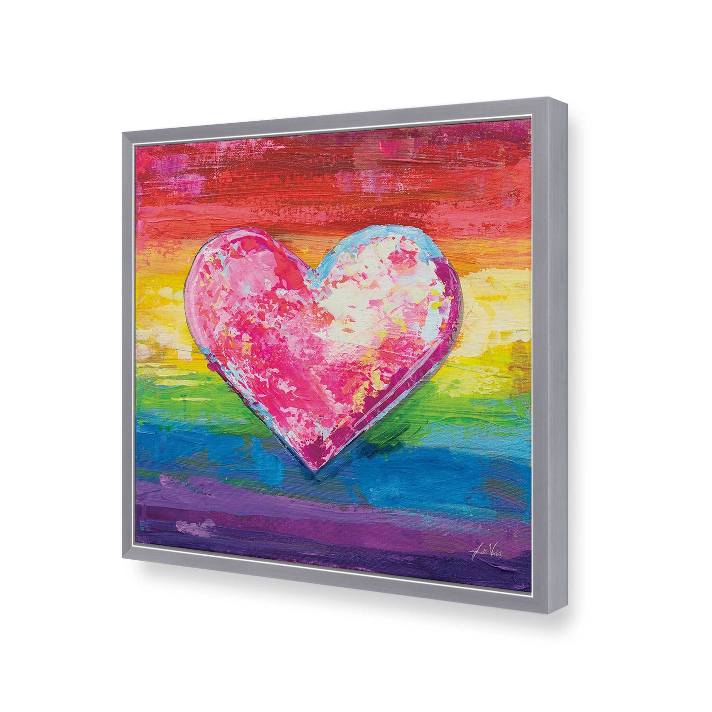 [Color:Polished Chrome], Picture of art in a Polished Chrome frame of the corner