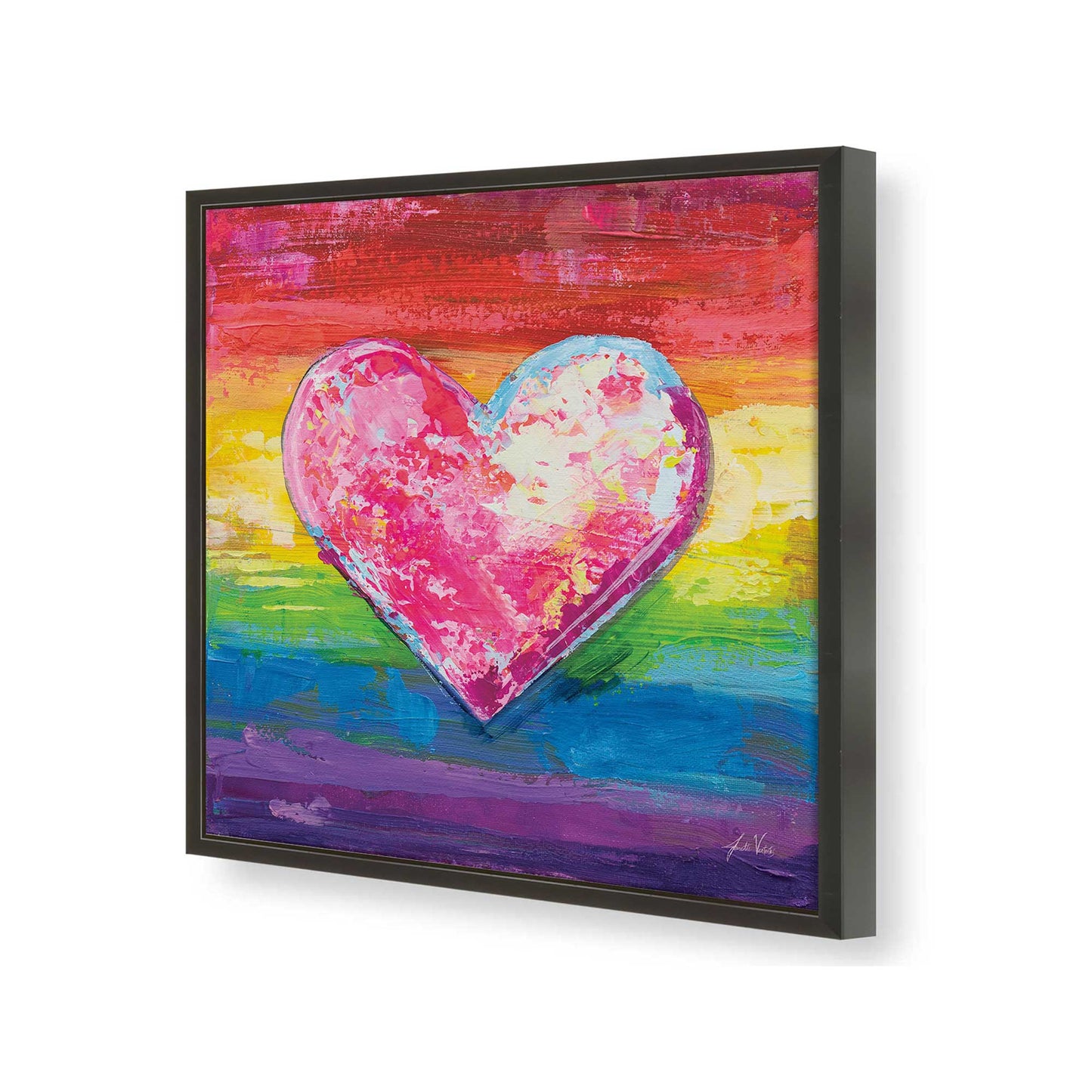 [Color:Satin Black], Picture of art in a Satin Black frame of the corner