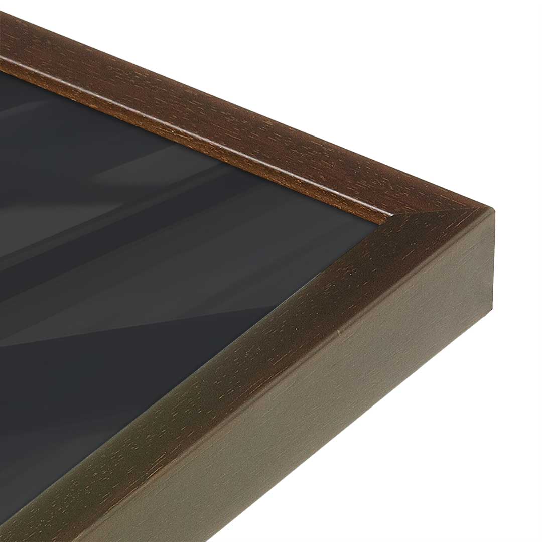 [Color:Brown], Picture of art in a Brown frame at an angle