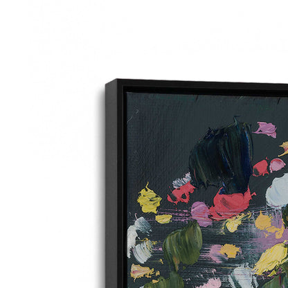 [Color:Satin Black], Picture of art in a Satin Black frame at an angle